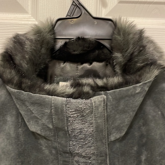 COLDWATER CREEK gray Leather SUEDE sz 22 Women’s JACKET. EUC Lots of Details! - Picture 3 of 12